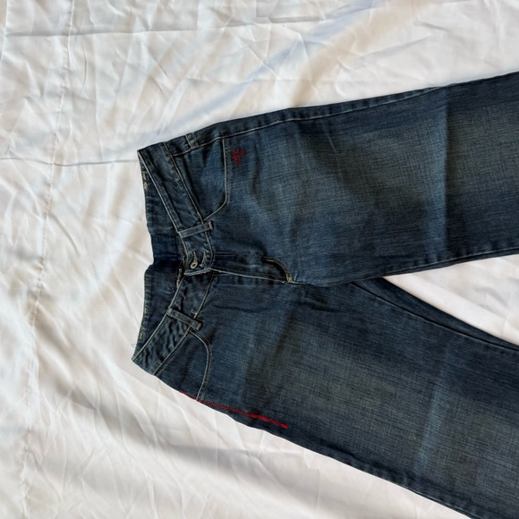 Dark Blue Flared Jeans - Picture 5 of 11